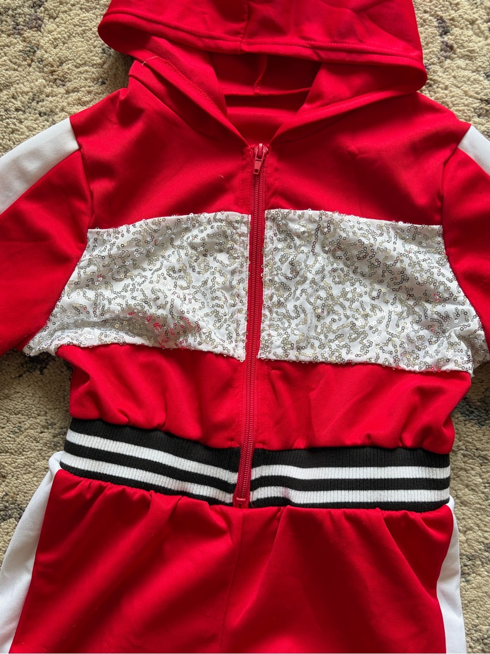 3/$50 Weissman Red Jumpsuit Hip Hop Dance Costume - Picture 3 of 8